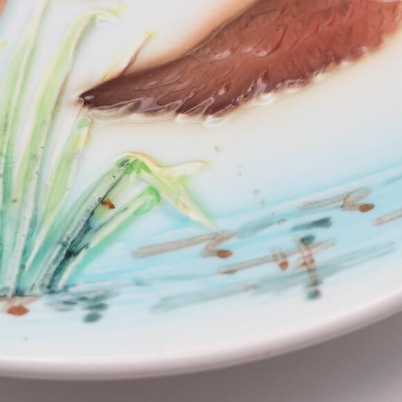 Flying Duck Decorative Plate Made in Japan Vintage Wildlife Wall Plate Mallard - Picture 2 of 7